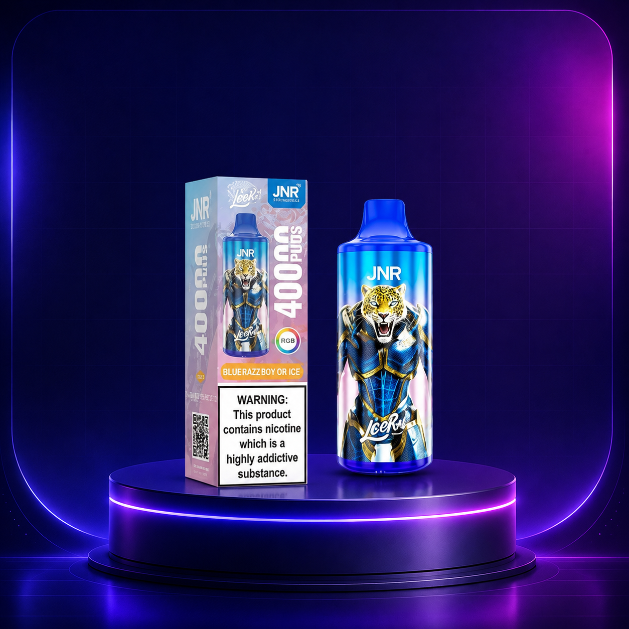 JNR Leopard 40K Einweg-Vape, Sorte Blueberry On Ice
