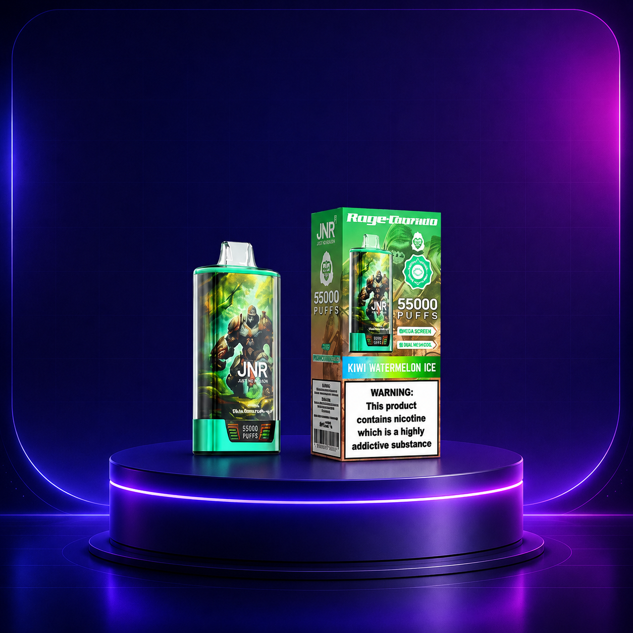 JNR RageGorilla 55K Einweg-Vape, Sorte Kiwi Watermelon Ice