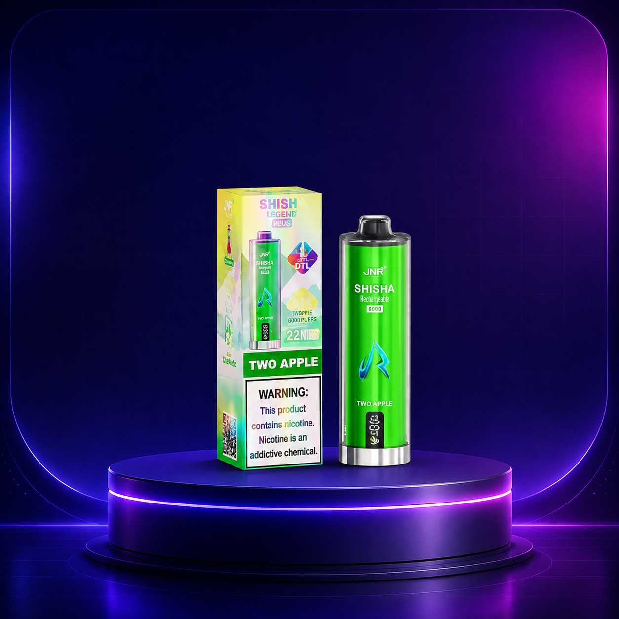 JNR Shisha Hookah Max 22K Einweg-Vape, Sorte Two Apple